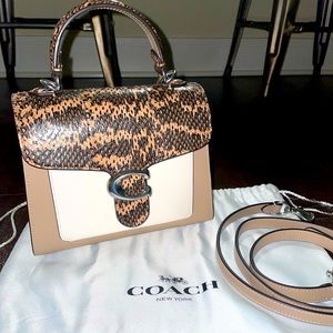 Snakeskin Print Coach Tabby Top Handle 20 Brand New!